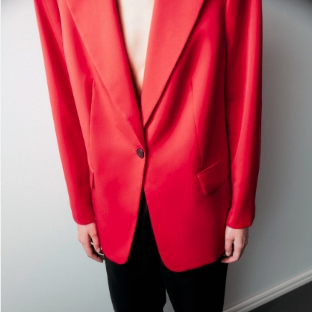 H&M Single Breasted Blazer - Red - Size M